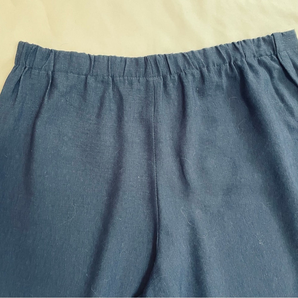 Eva Tralala Viscose Blue Crop Pants Made in France Size L - Picture 8 of 9